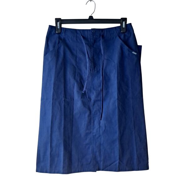 NWT Adar Mid-Calf Drawstring Straight Uniform Scrub Skirt Navy Women's Size 10 - Picture 2 of 13